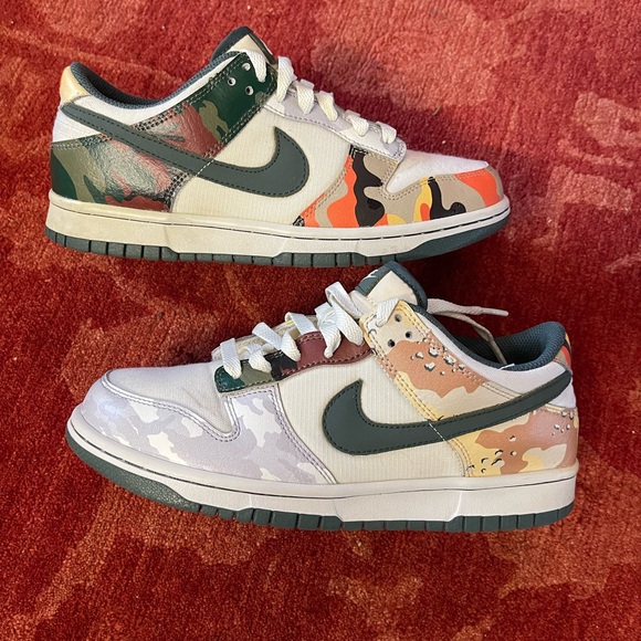 Nike Dunk Low GS SE “Sail Multi-Camo” Size 6.5Y - Picture 1 of 13